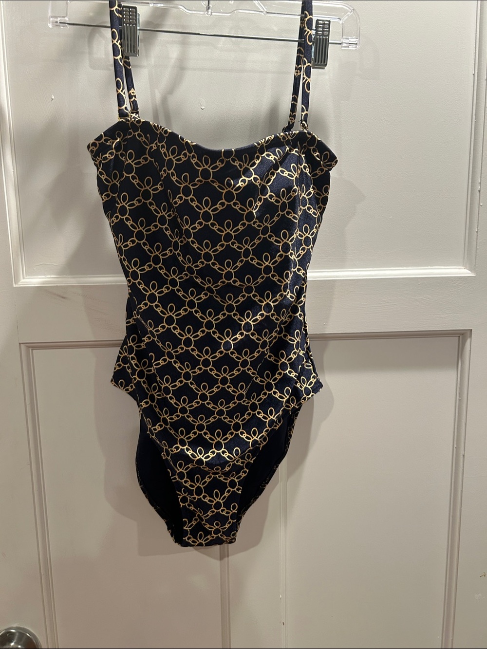 Vilebrequin Navy Gold Chain-Pattern One-Piece Swimsuit